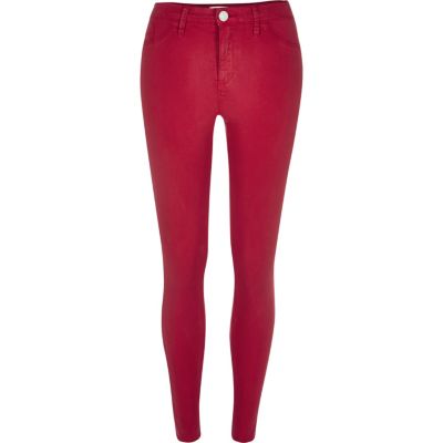 Red sateen Molly jeggings